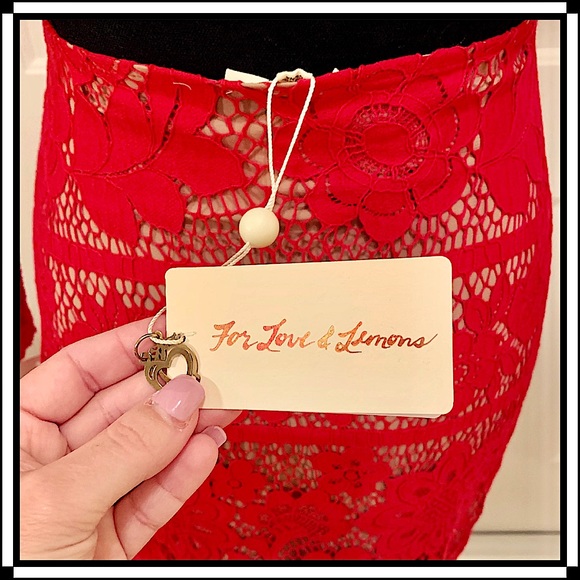 “For Love & Lemons” Dress in Red Lace and Backless (NWT) - Picture 7 of 7